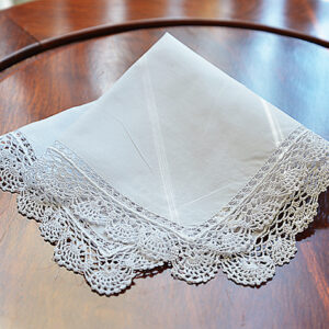 Classic Lace Handkerchief with Elegant Edinburgh Hemstitches