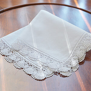 Classic Lace Handkerchief with Extra Fine (Irish) Line of Hemstitches