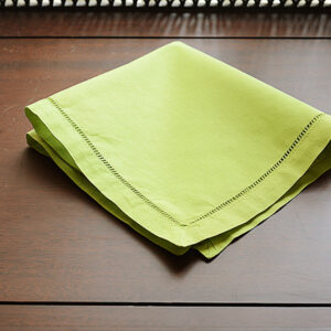 Cotton Hemstitch Handkerchief. Bright Chartreuse Color. 13″