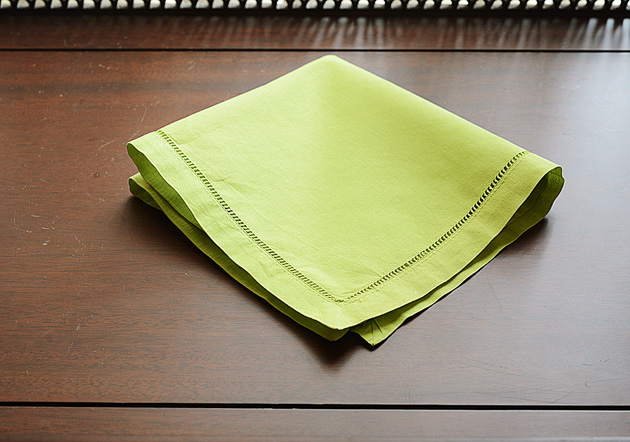 cotton hemstitch handkerchief, Bright Chartreuse color