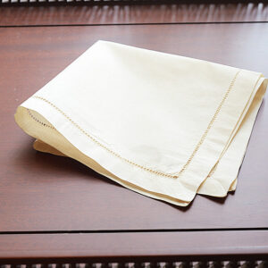 Cotton Hemstitch Handkerchief. Almond Milk Colored