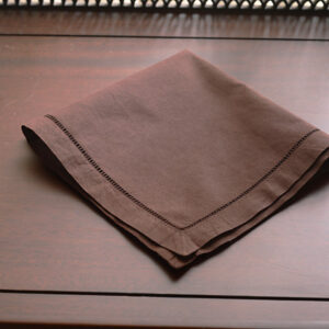 Cotton Hemstitch Handkerchief. Chocolate Fondant Colored. 13″