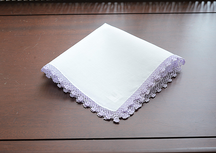 Cotton handkerchief with Kentucky Blue Lace Trims