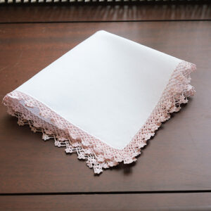 Mary Rose Colored Lace Trims Handkerchief. 12″