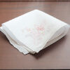 Pink Rose Embroidered Handkerchief