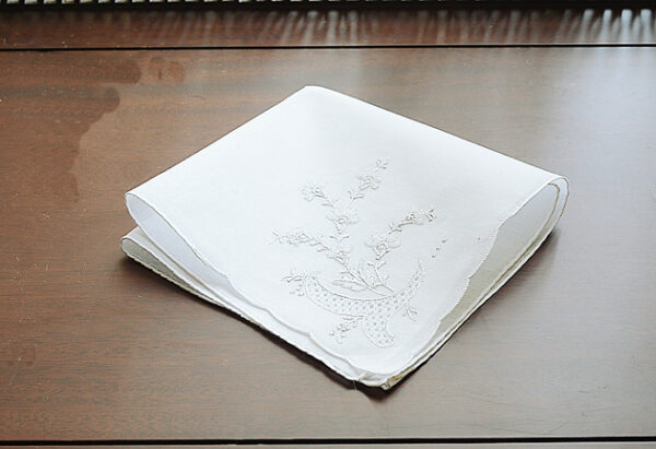 Embroidered handkerchief with roses