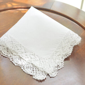 Classic Handkerchief with Extra Wide Lace. #2006. 12″x12″