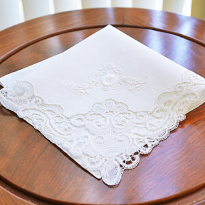 Venetian Lace Handkerchief. 17×17″